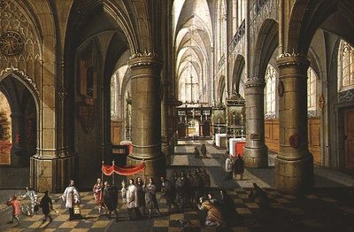 The Interior of a Cathedral with a Procession by Pieter the Younger Neeffs